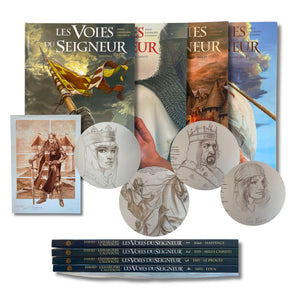 INT Les voies du Seigneur -T1, 2, 3 et 4, 4 dédicaces en couleur de Calderón avec ex-libris tirage limité -EO