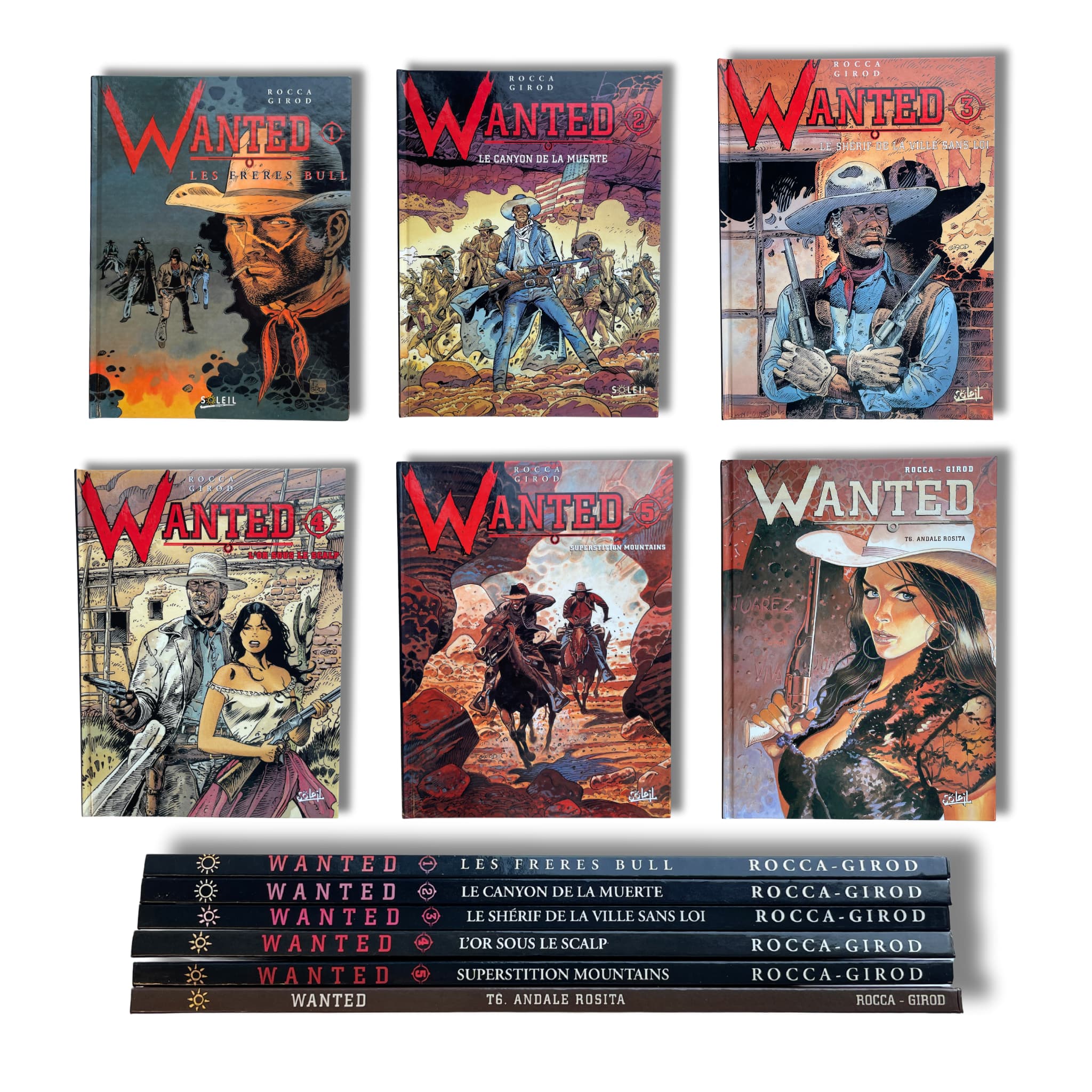 Wanted – Tomes 1 à 6, avec 6 dédicaces de Girod et 3 ex-libris signés — EO 1995–2004