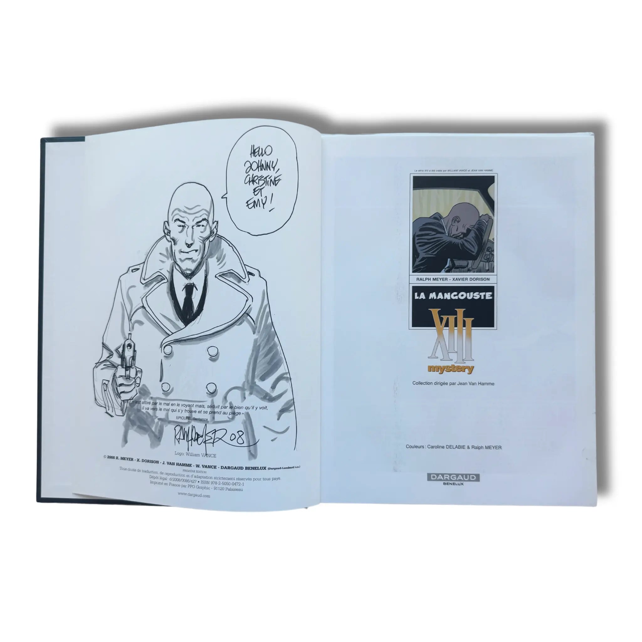 XIII Mystery – Superbe dédicacé par Ralph Meyer | Dossier de presse Dargaud + Deux ex-libris