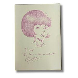 Original dessin de Yoko Tsuno, signé par Roger Leloup – Dédicace avec cadre