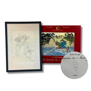 Barbe Rouge,T2 EO- Dessin original - dédicacé Juillard - Format Italienne- 30x21 cm