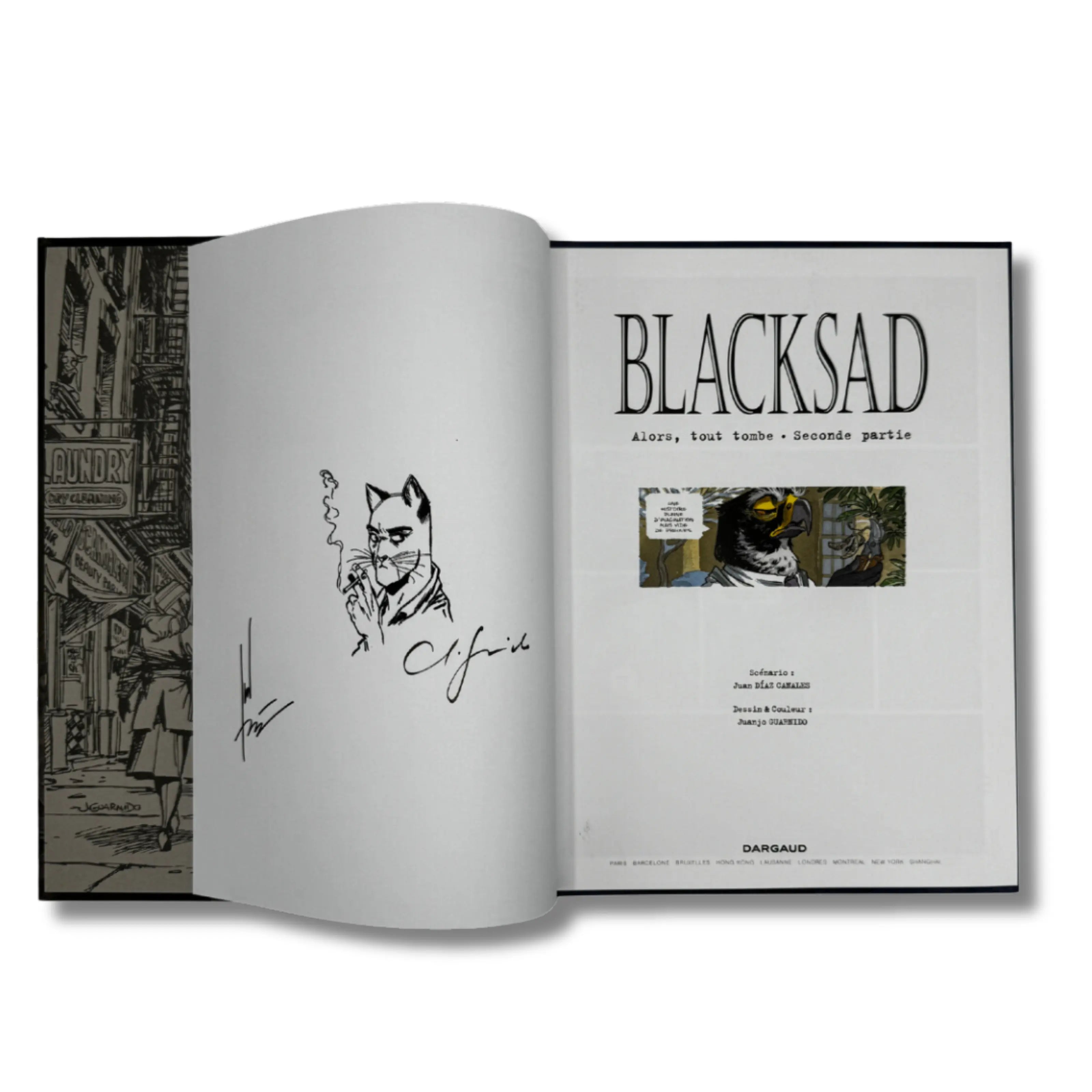 Blacksad, Tome 7 : Alors, tout tombe. Seconde partie - Dédicace de Juan Diaz Canalès, Juanjo Guarnido - EO 2023