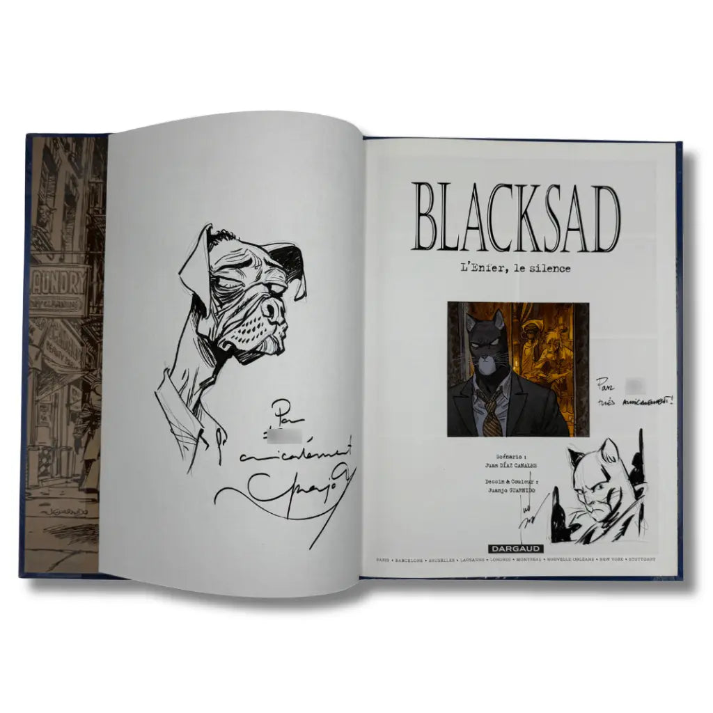 Blacksad, Tome 4 : L'Enfer, le silence - Dédicace de Juanjo Guarnido et Juan Diaz Canalès - EO 2010