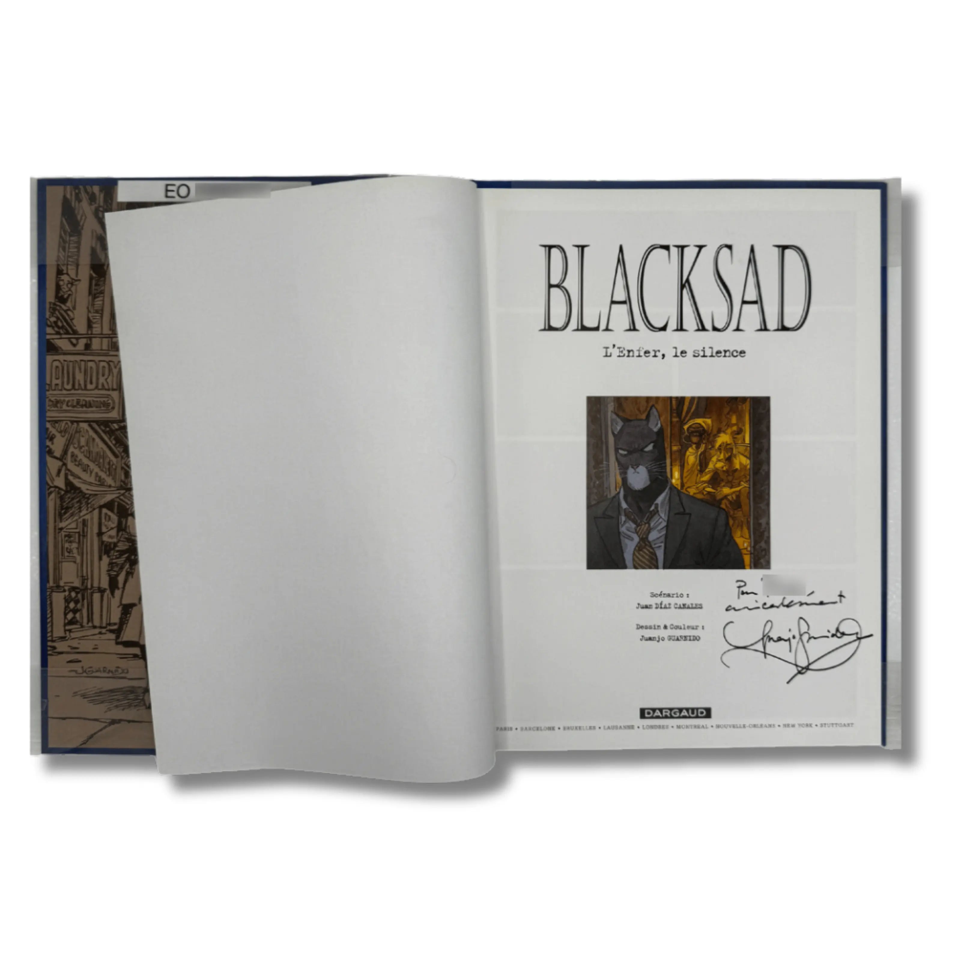 Blacksad, Tome 4 : L'Enfer, le silence - Dédicace nominative par Juanjo Guarnido - EO 2010