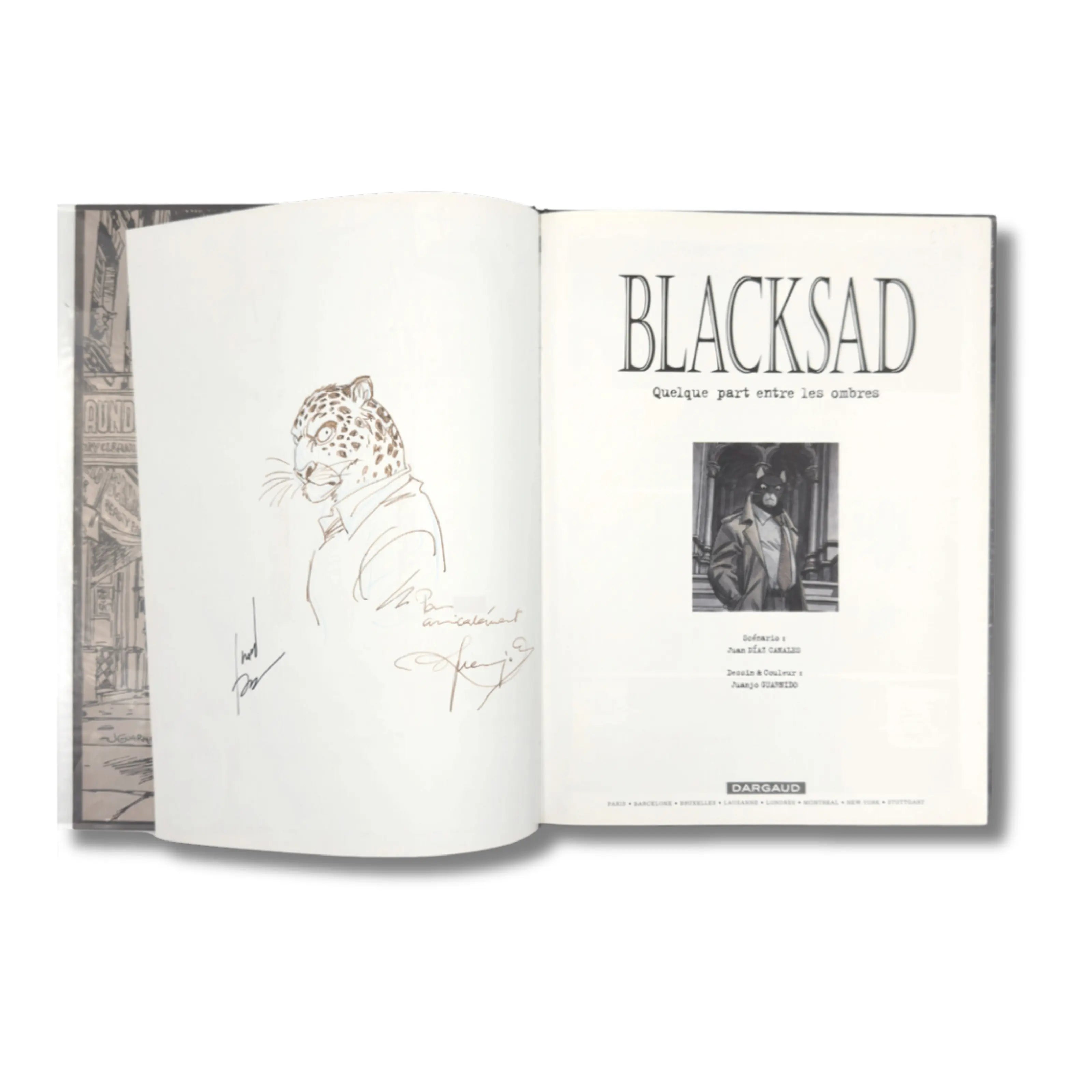 Blacksad, Tome 1 : Quelque part entre les ombres - Dédicace de Juanjo Guarnido - 2000