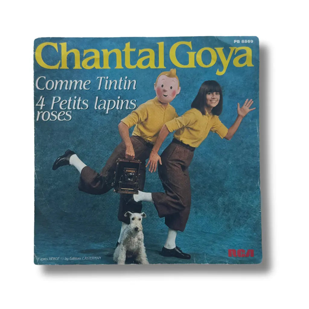 Vinyle de Chantal Goya, face avant illustrée façon Tintin