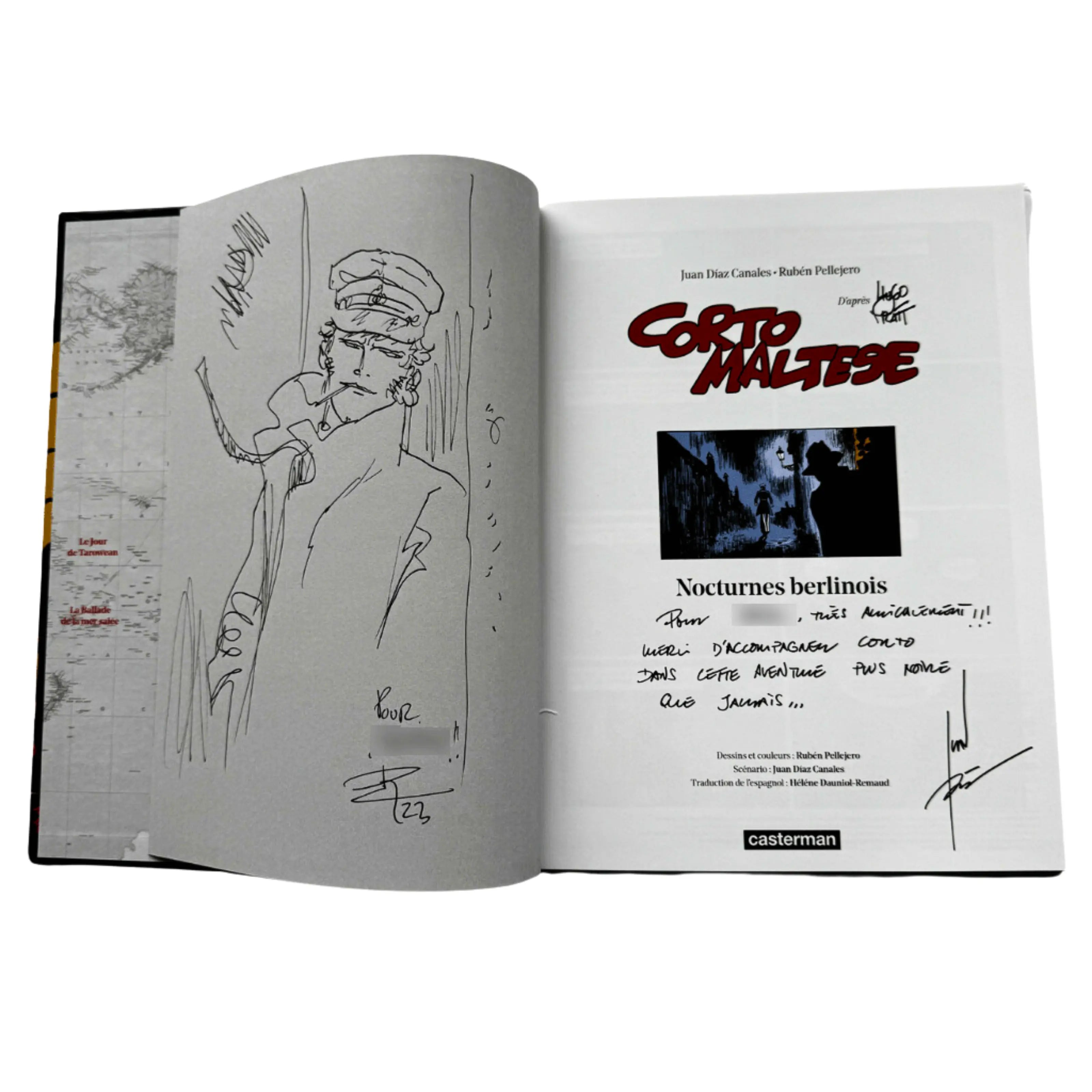 Corto Maltese en couleur, Tome 16 : Nocturnes Berlinois - Dédicace de Pellejero et Canalès - EO 2022