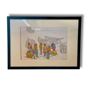 Dessin original de livre Justin Hiriart 2. Le voyage maudit, signé par Fructuoso