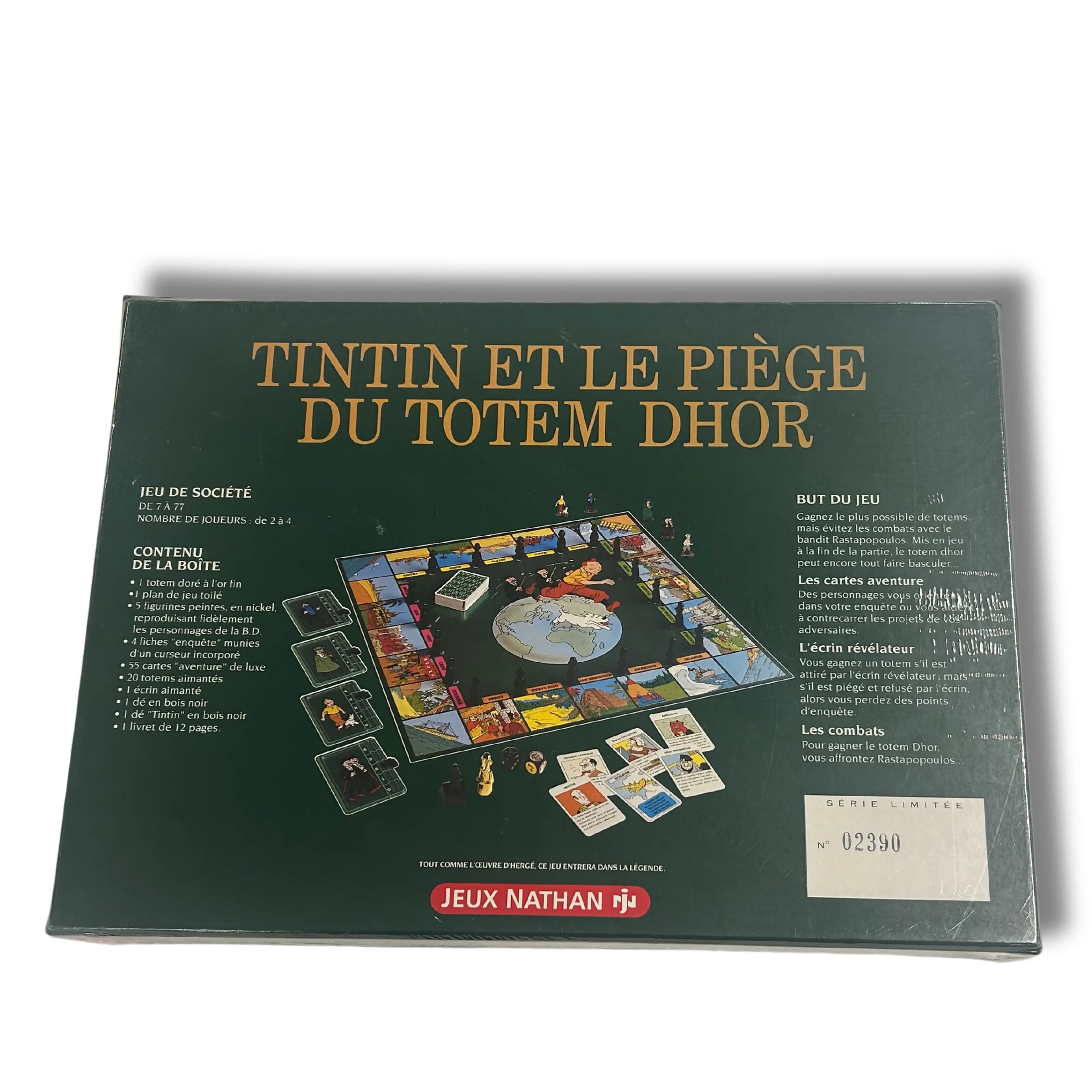Jeu de société : Tintin et le Piège du Totem Dhor, neuf et scellé, édition luxe 1992