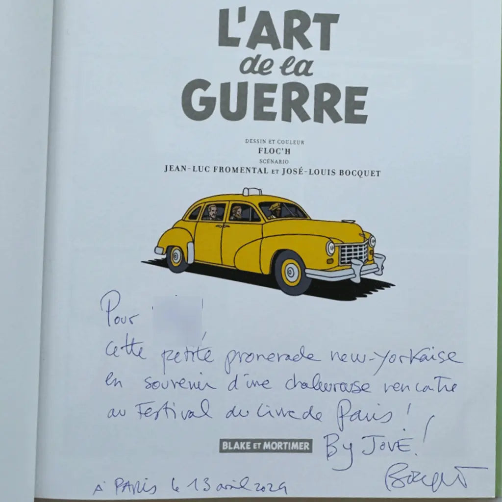 Blake et Mortimer, L'art de la guerre, Dédicace de José-Louis Bocquet, EO 2023