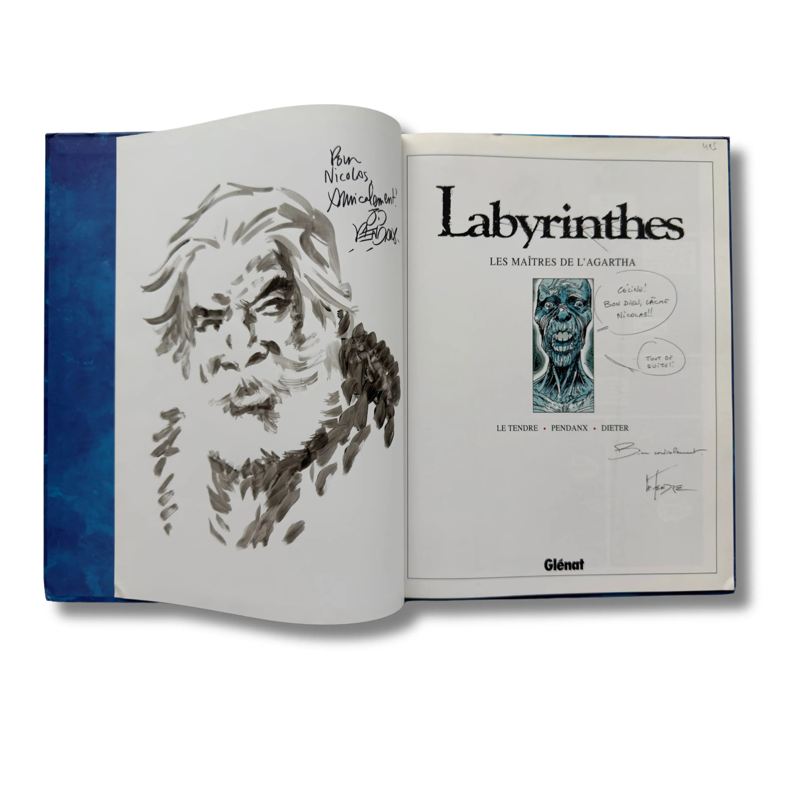 Labyrinthes, Tome 4 : Les Maîtres de l'Agartha - Dédicace de Pendanx et signé par Le Tendre - EO, 1997