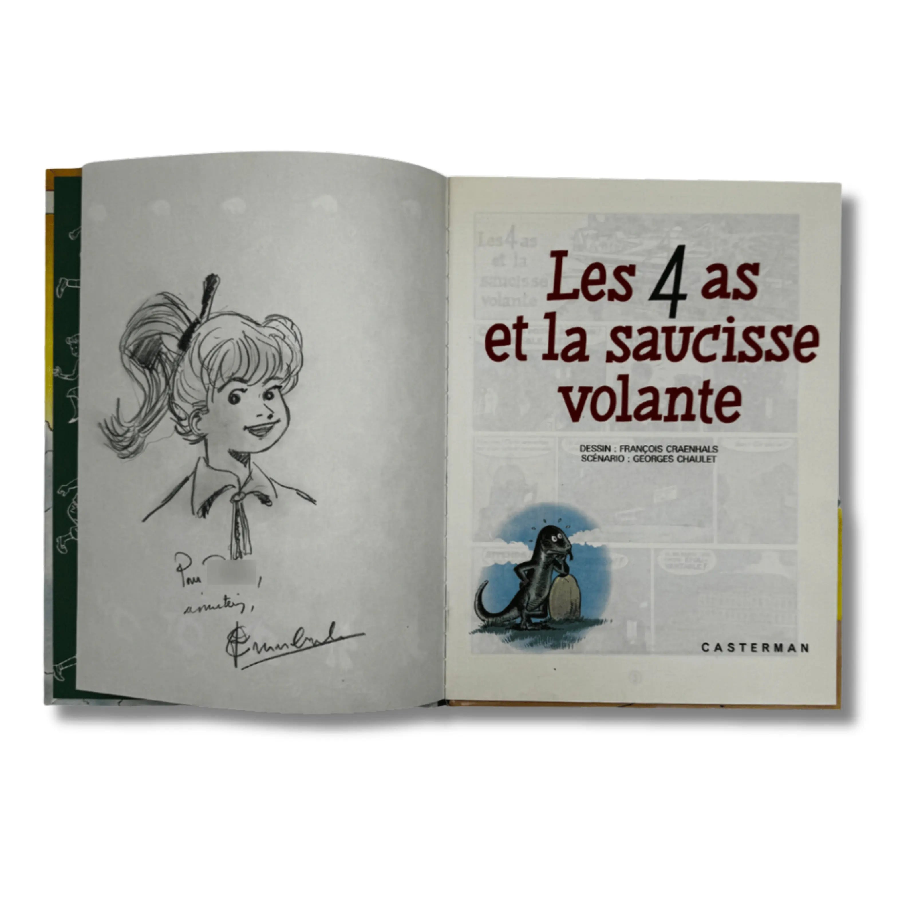 Les 4 As et la saucisse volante - Dédicace de François Craenhals - EO 1976