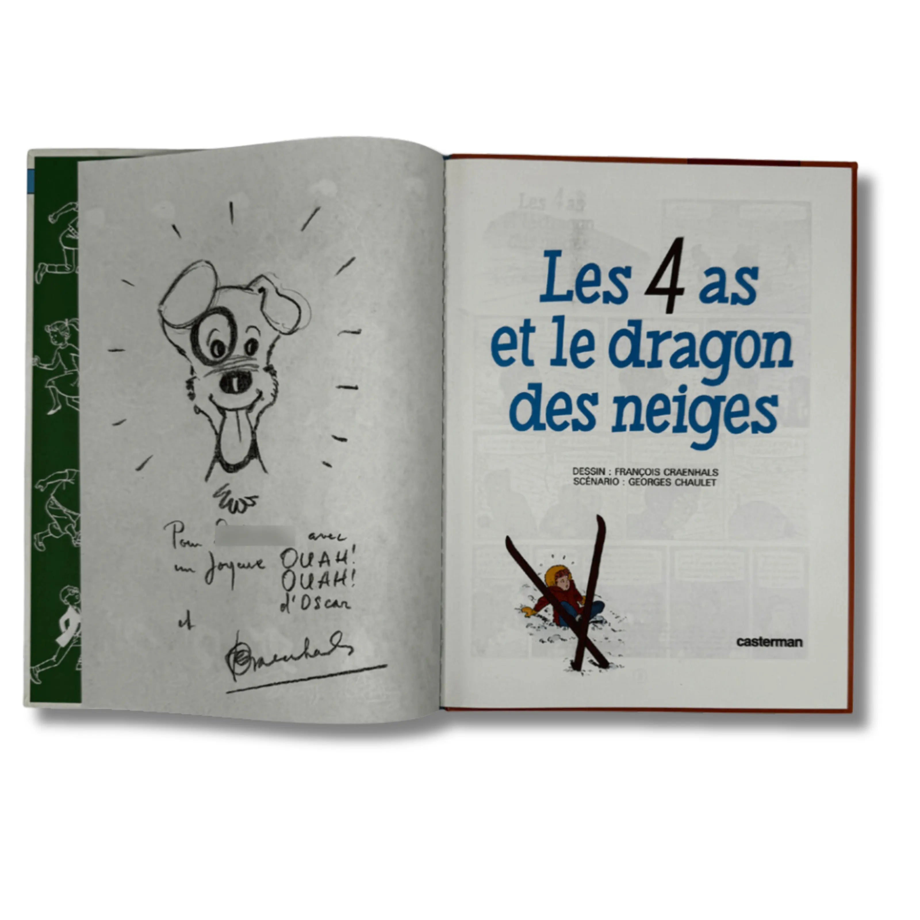 Les 4 As et le dragon des neiges - Dédicace de François Craenhals - 1991