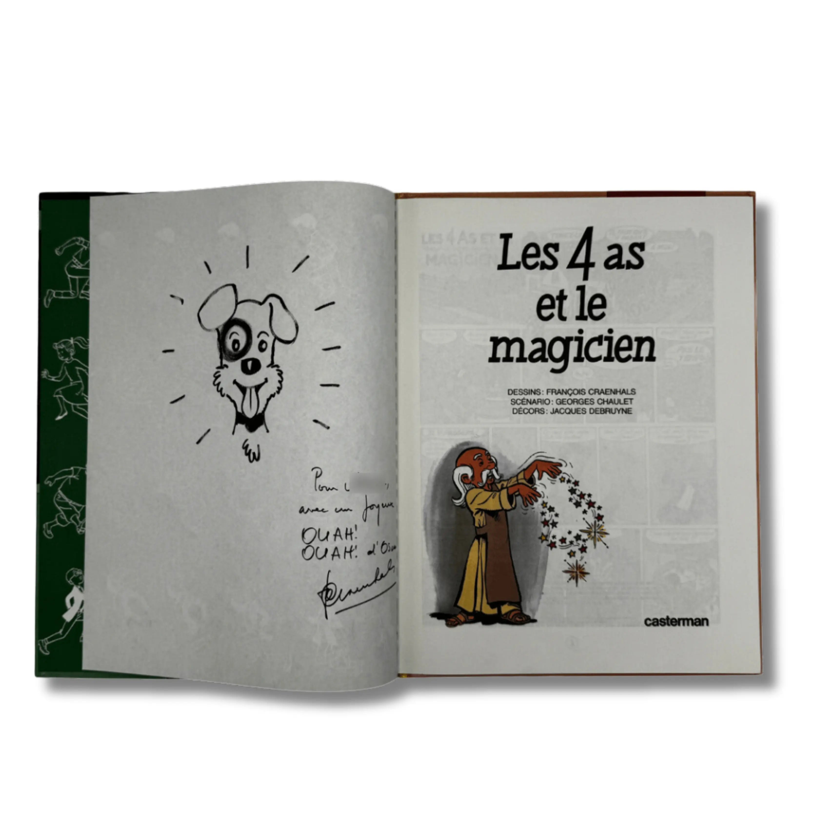 Les 4 As et le Magicien - Dédicace de François Craenhals - EO 1985