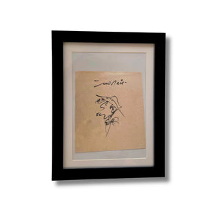 Lucky Luke – Dessin original signé par Morris – Dédicace avec cadre