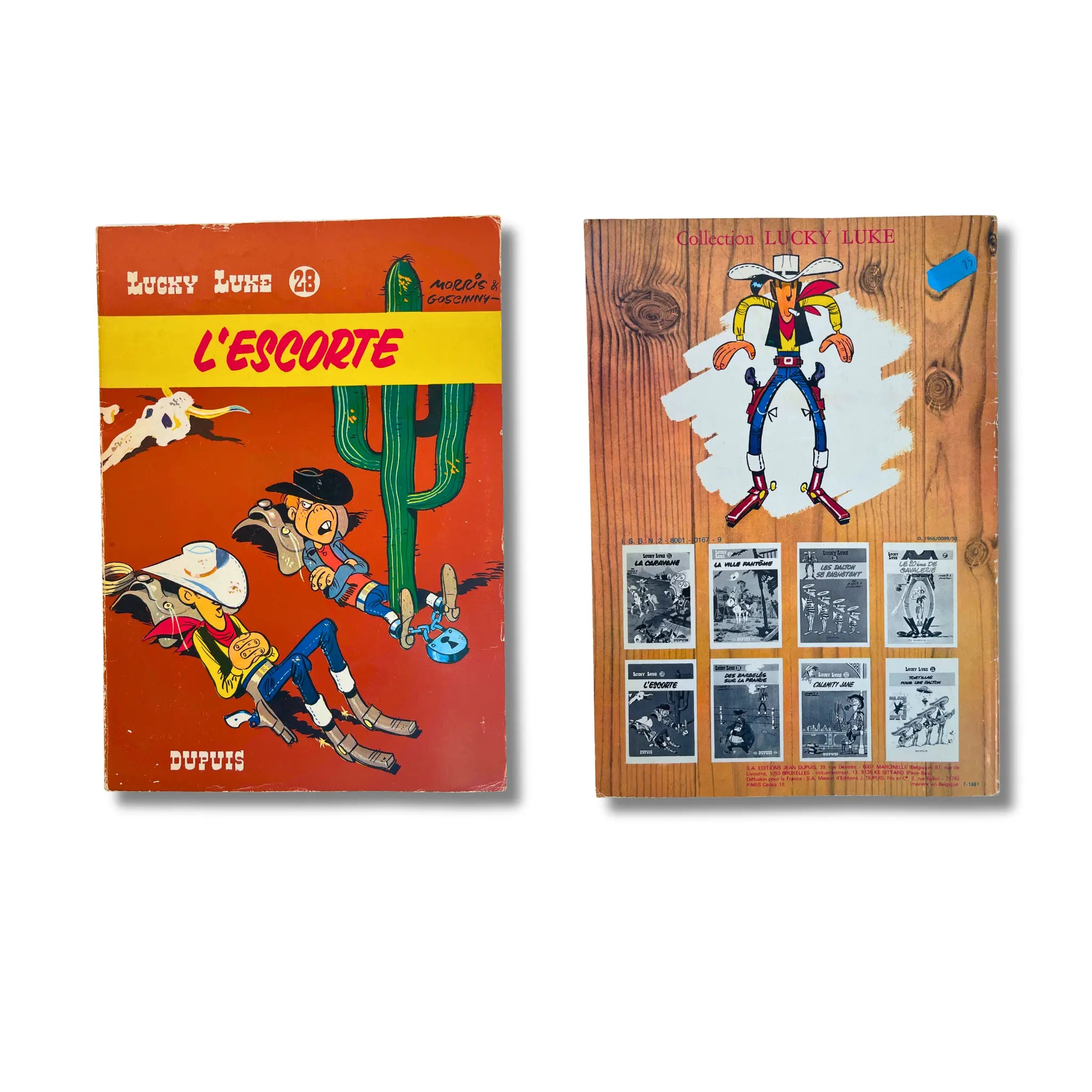Lucky Luke - 28. L'escorte, dédicacé et signé par Morris — 1978