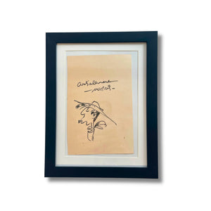 Lucky Luke – Dessin original signé par Morris – Dédicace avec cadre
