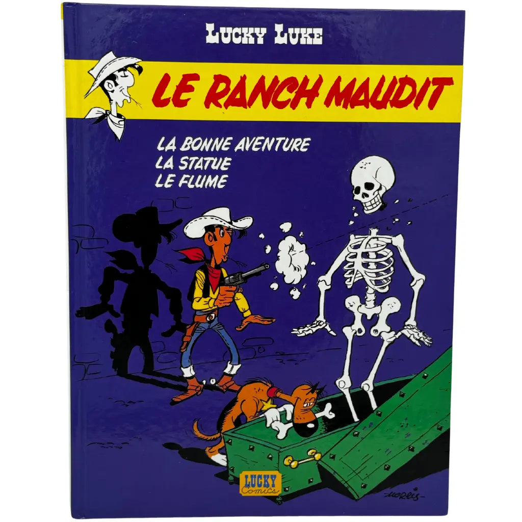 Bande dessinée dédicacée Lucky Luke Le Ranch Maudit par Morris