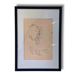 Lucky Luke – Dessin original dédicace et signé par Morris – format 30 × 21 cm.