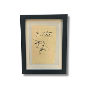 Lucky Luke – Dessin original signé par Morris – Dédicace avec cadre