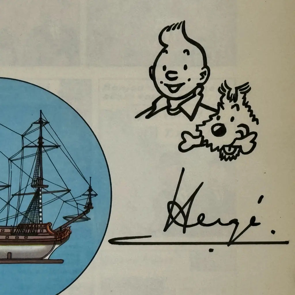 Bande dessinée Tintin Le secret de la licorne dédicace Hergé