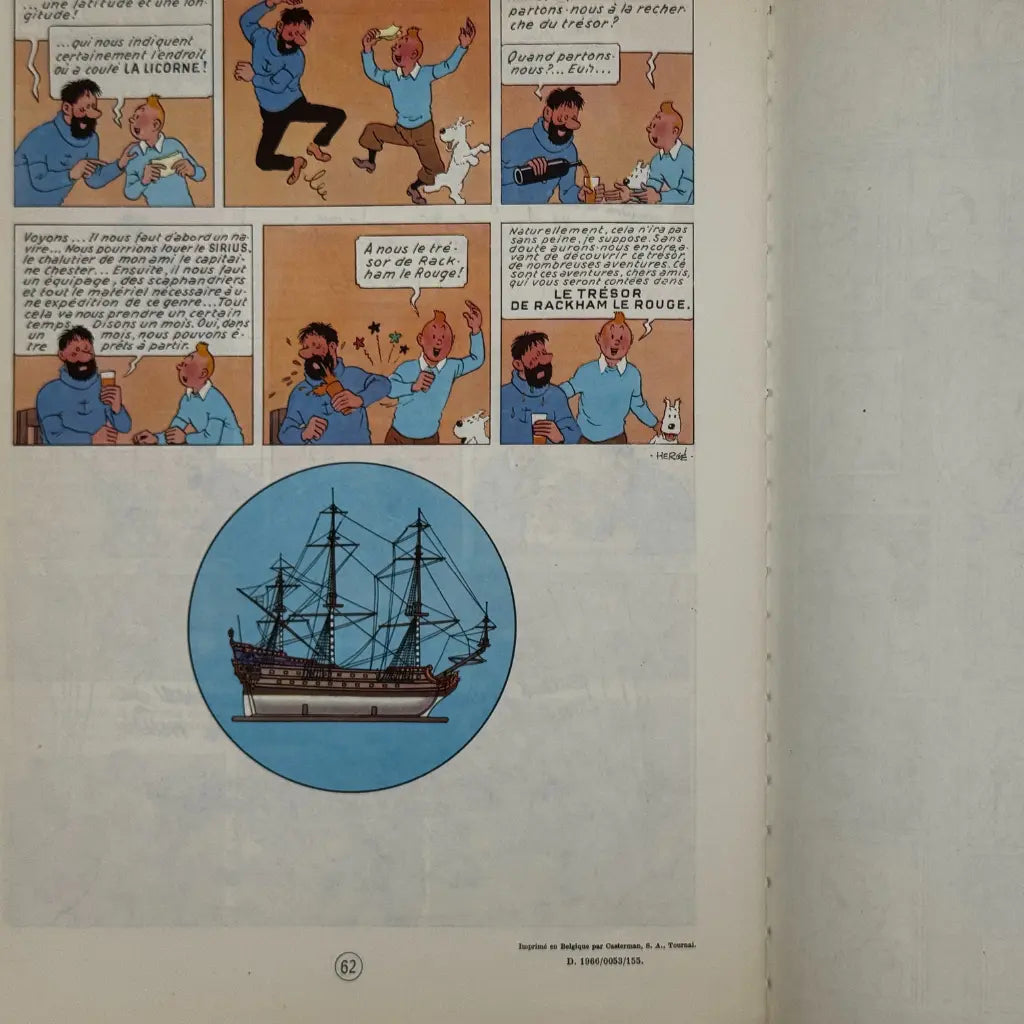 Bande dessinée Tintin Le secret de la licorne dédicace Hergé