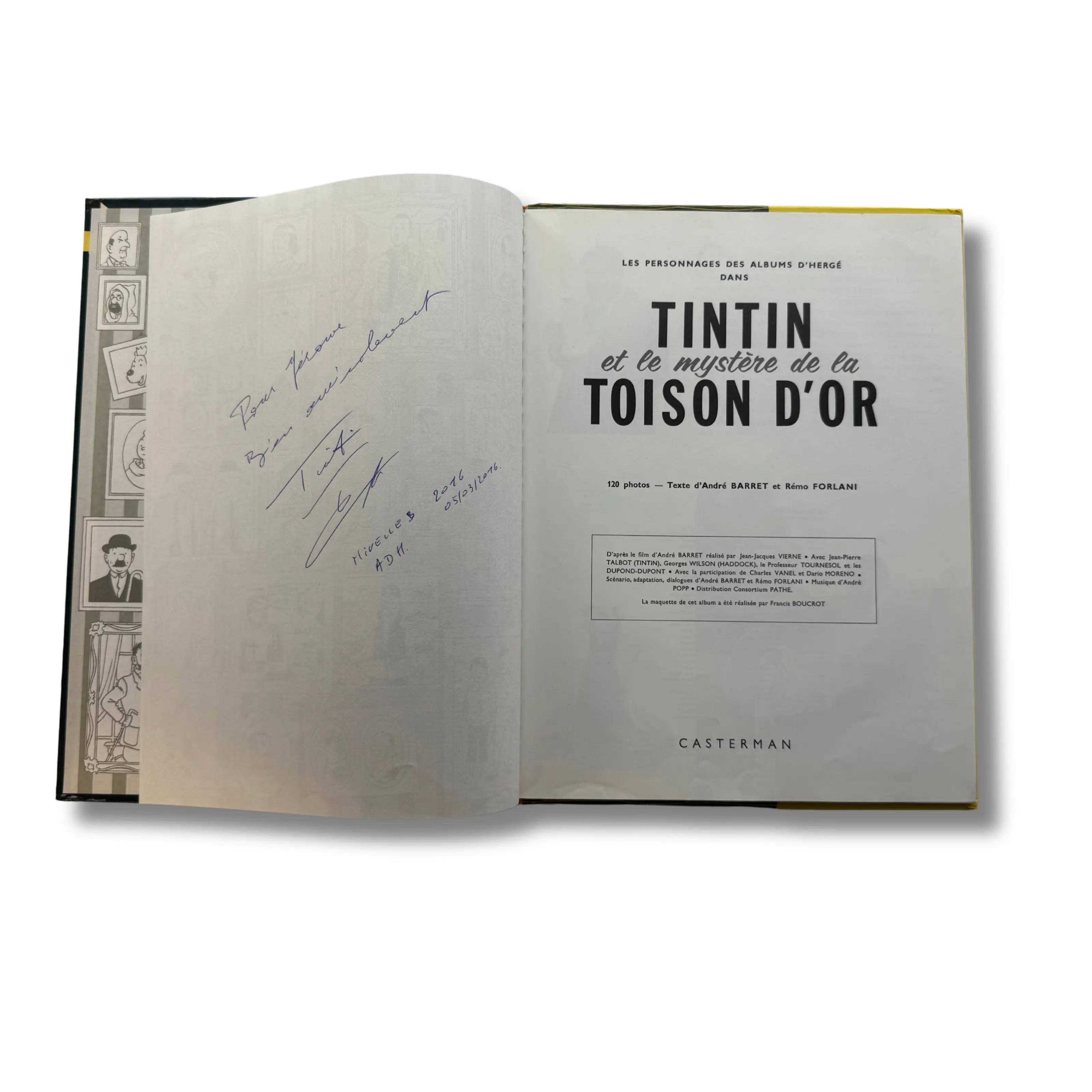 Tintin et le Mystère de la Toison d'Or - Dédicace de Jean-Pierre Talbot et photographie signée avec certificat - EO 1962