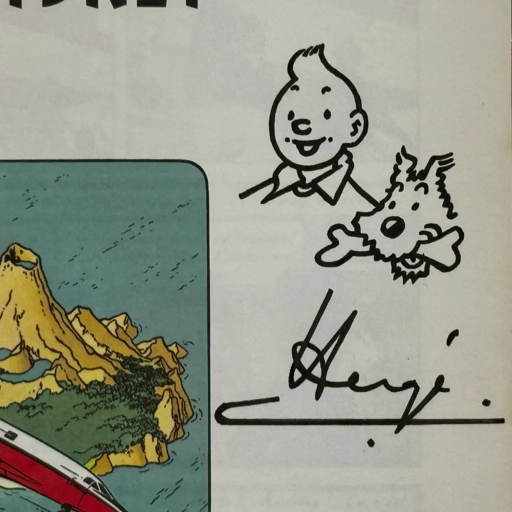 Bande dessinée Tintin Vol 714 pour Sydney dédicacé par Hergé
