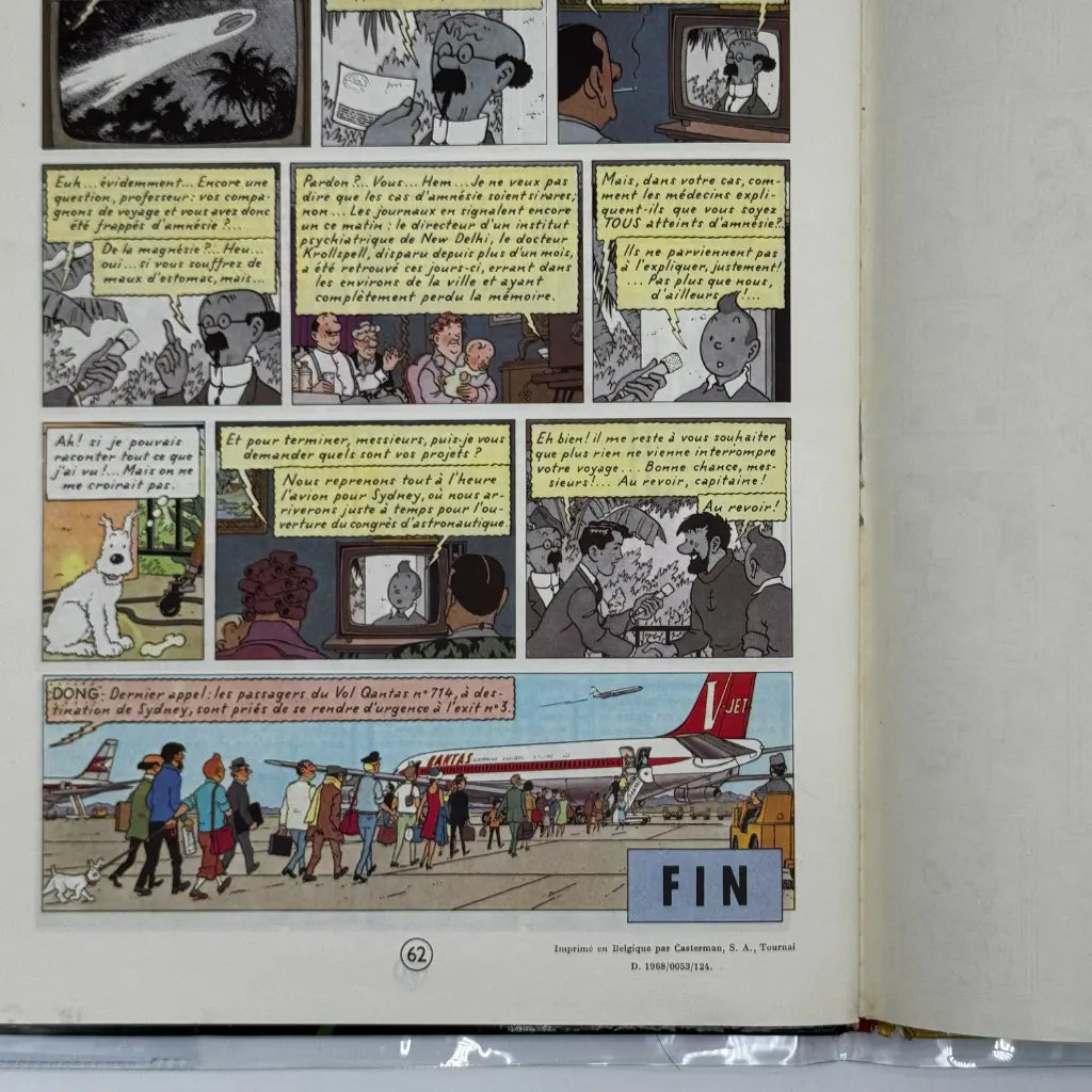 Bande dessinée Tintin Vol 714 pour Sydney dédicacé par Hergé