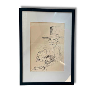 Dessin dédicacé représentant les personnages de bande dessinée Tif et Tondu-Will
