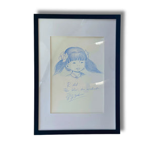 Original dessin de Yoko Tsuno, dédicace et signé par Leloup – format : 21 x 30 cm
